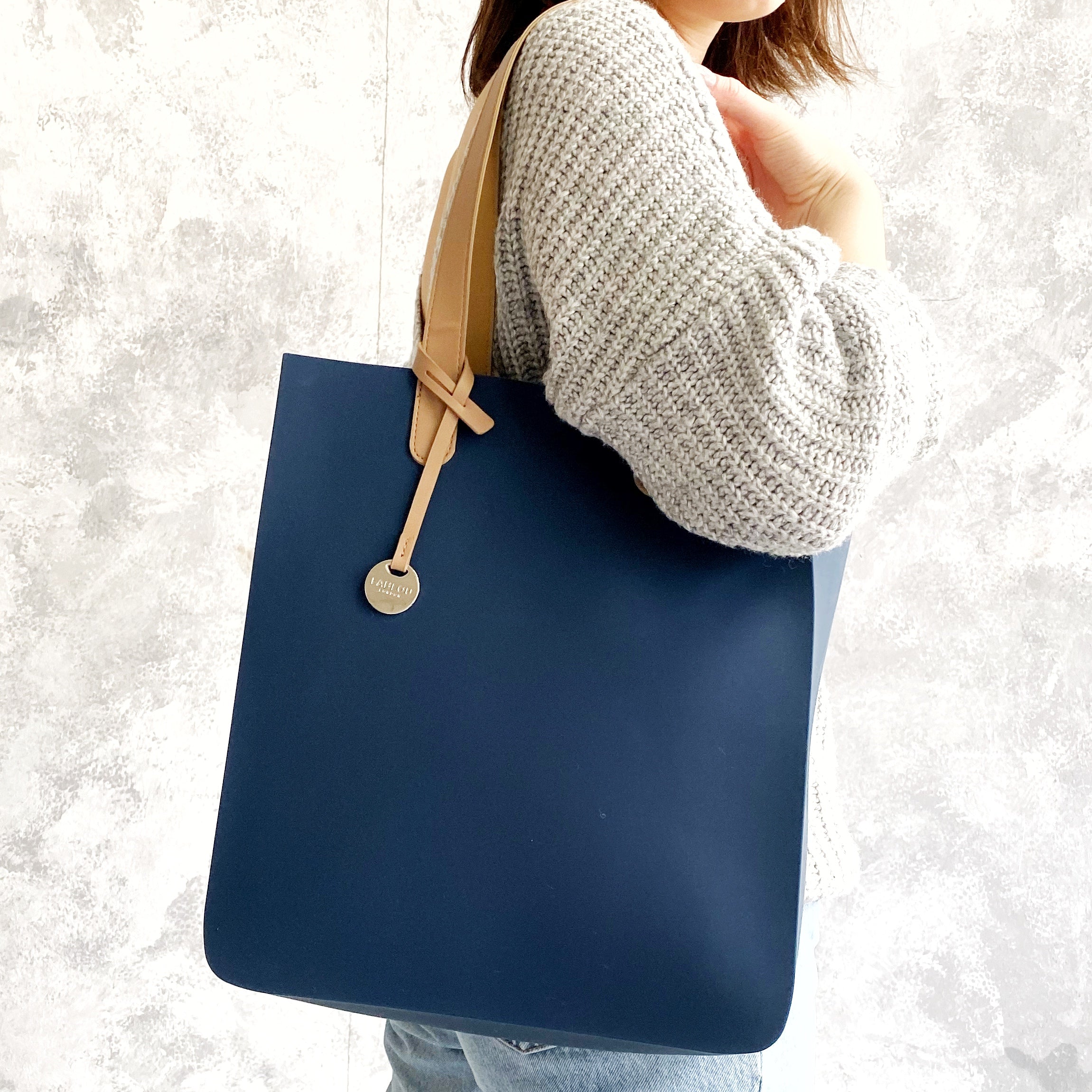 City silicone tote bag Navy